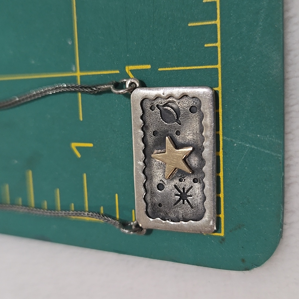 14k Gold & Sterling Silver Galaxy Necklace - Picture 7 of 9